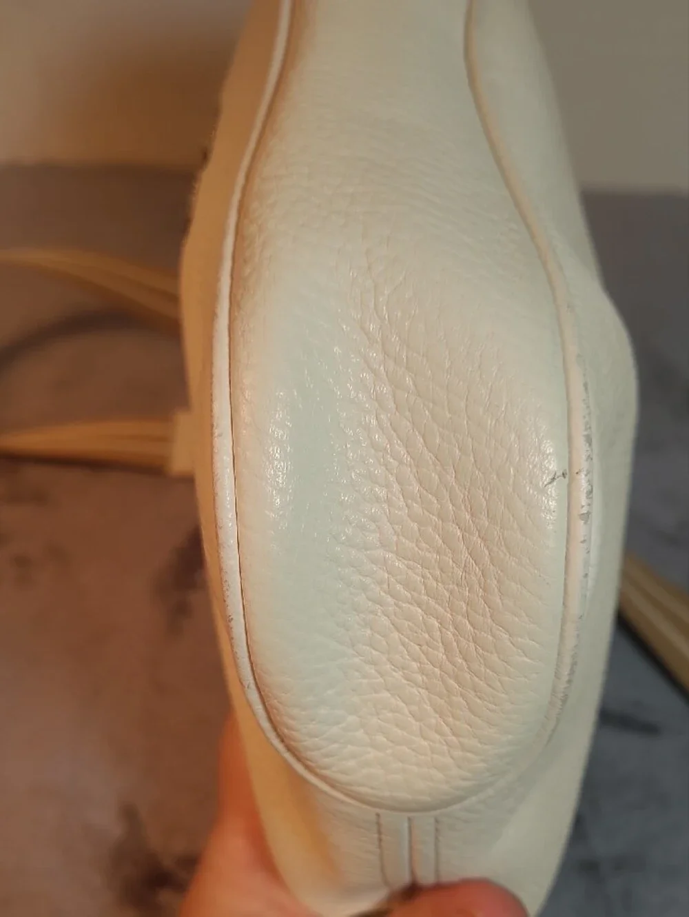 Kate Spade Rosie Crossbody Parchment Cream Pebbled Leather Striped Strap